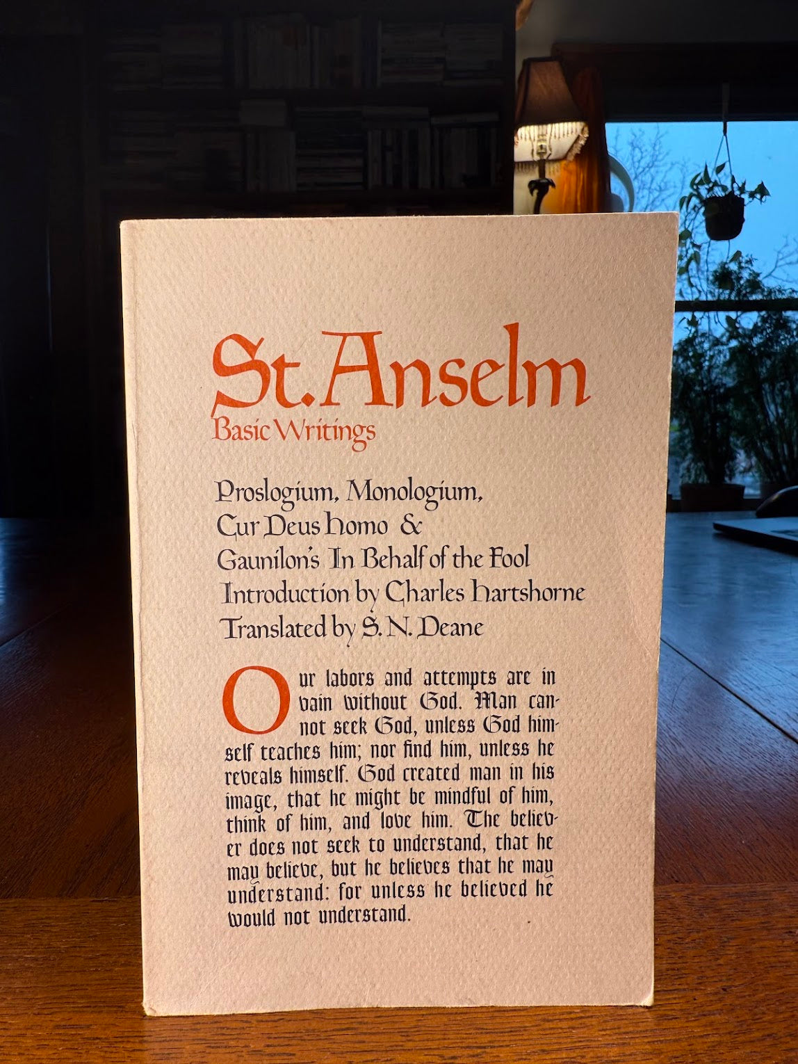 Basic Writings by St. Anselm