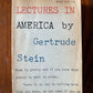 Lectures in America by Gertrude Stein