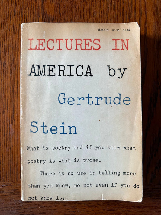 Lectures in America by Gertrude Stein
