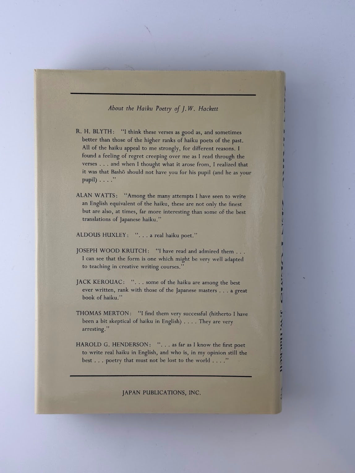 The Zen Haiku and Other Zen Poems of J.W. Hackett