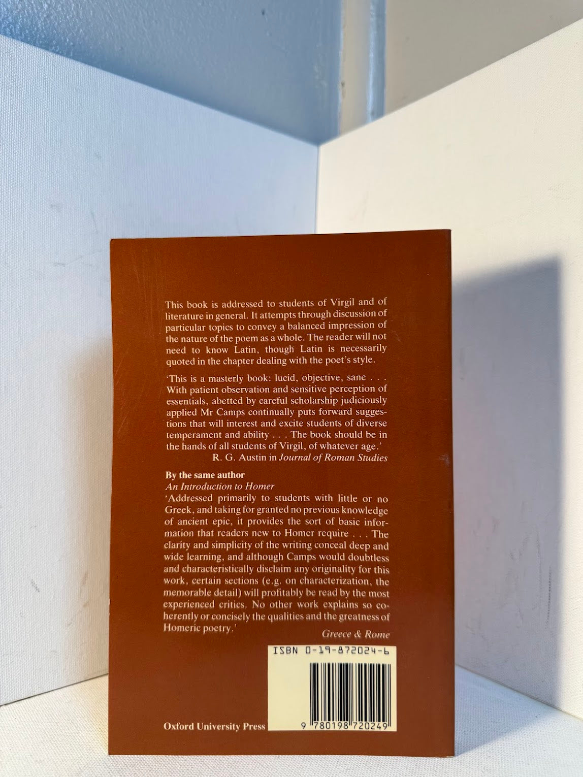 An Introduction to Virgil's Aeneid by W.A. Camps