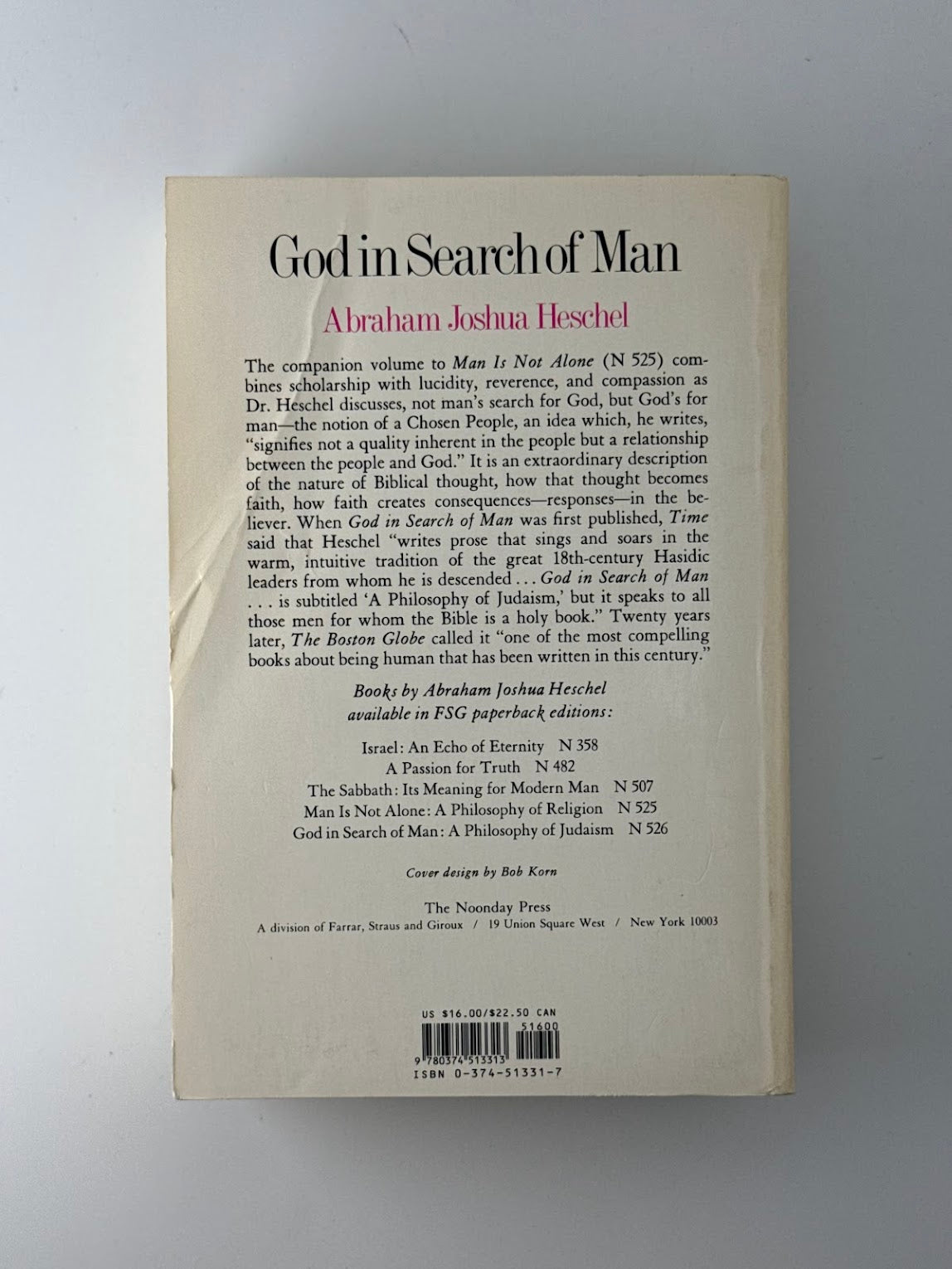 God In Search of Man: A Philosophy of Judaism by Abraham Joshua Heschel
