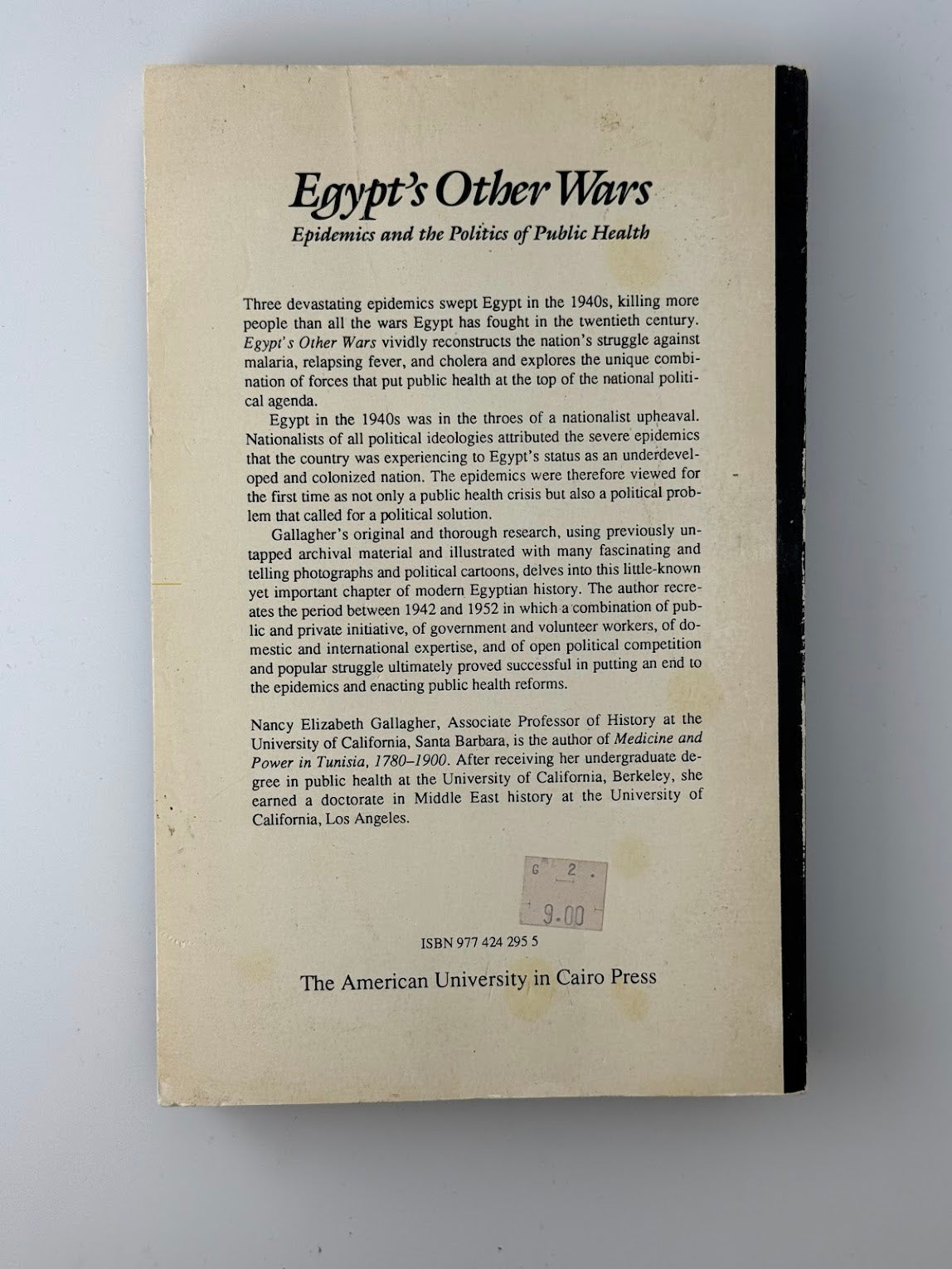 Egypt's Other Wars - Pandemics and the Politics of Public Health by Nancy Elizabeth Gallagher