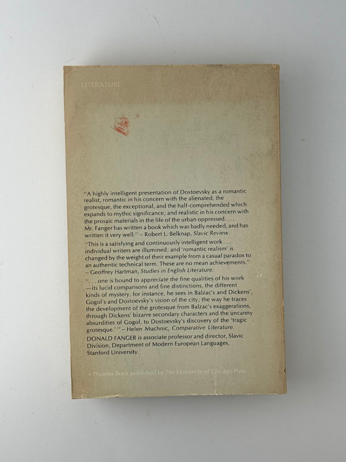 Dostoevsky and Romantic Realism by Donald Fanger