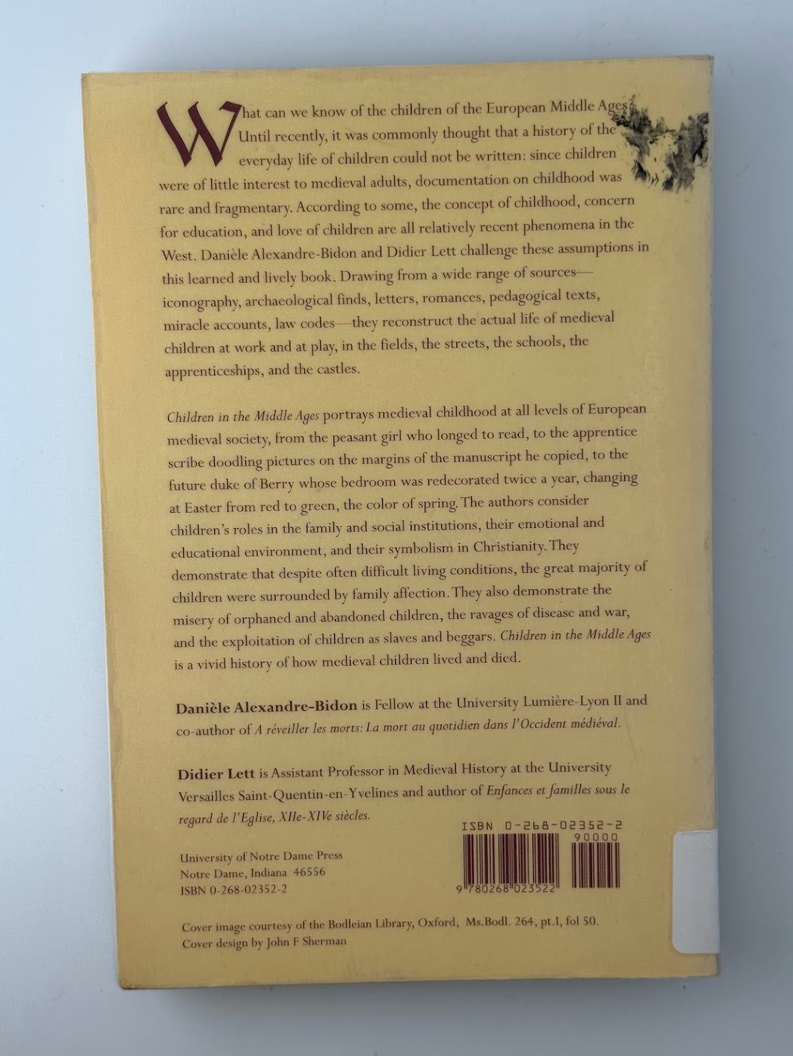 Children in the Middle Ages by Daniele Alexandre-Bidon and Didier Lett