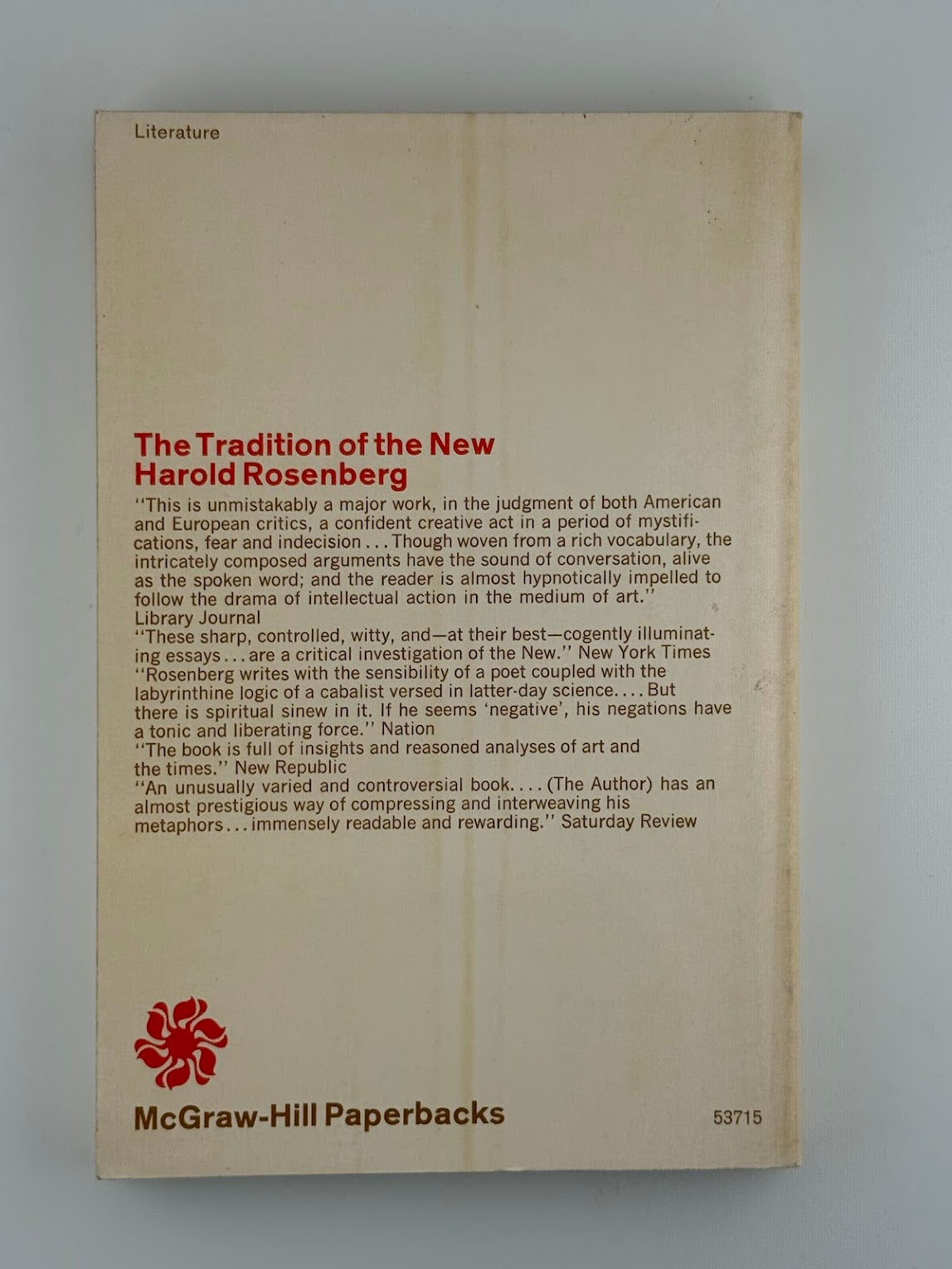 The Tradition of the New by Harold Rosenberg
