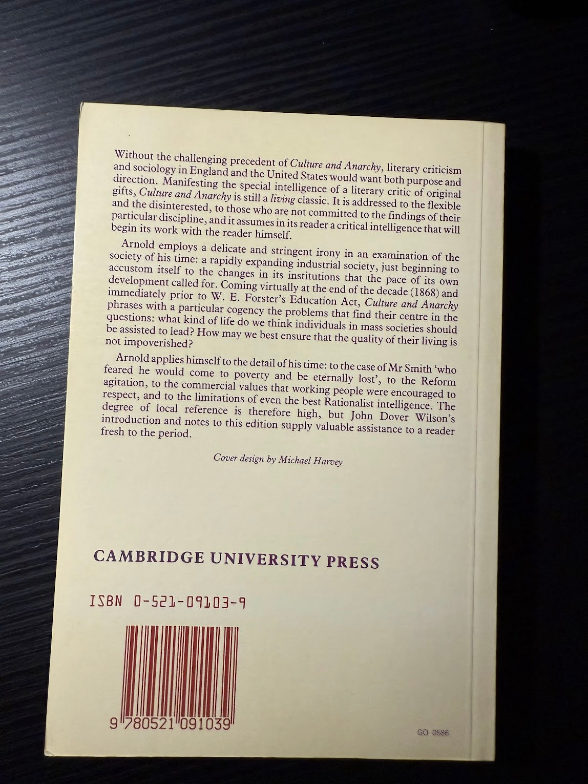 Culture and Anarchy by Matthew Arnold