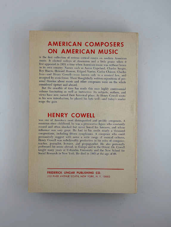 American Composers on American Music edited by Henry Cowell