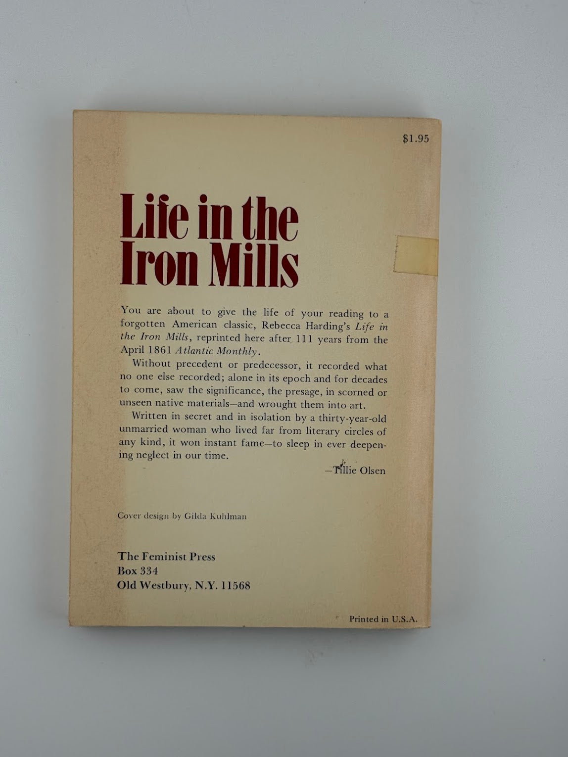 Life in the Iron Mills by Rebecca Harding Davis