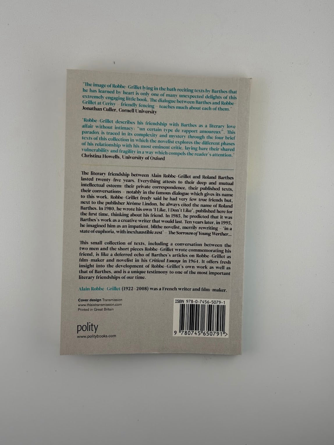 Why I Love Barthes by Alain Robbe Grillet