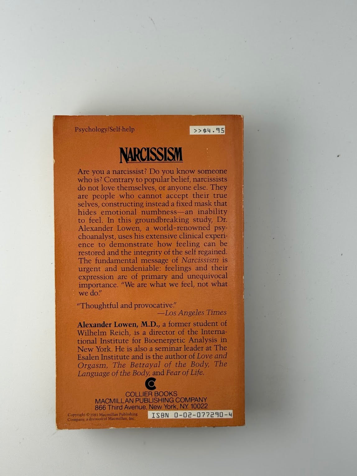 Narcissism by Alexander Lowen