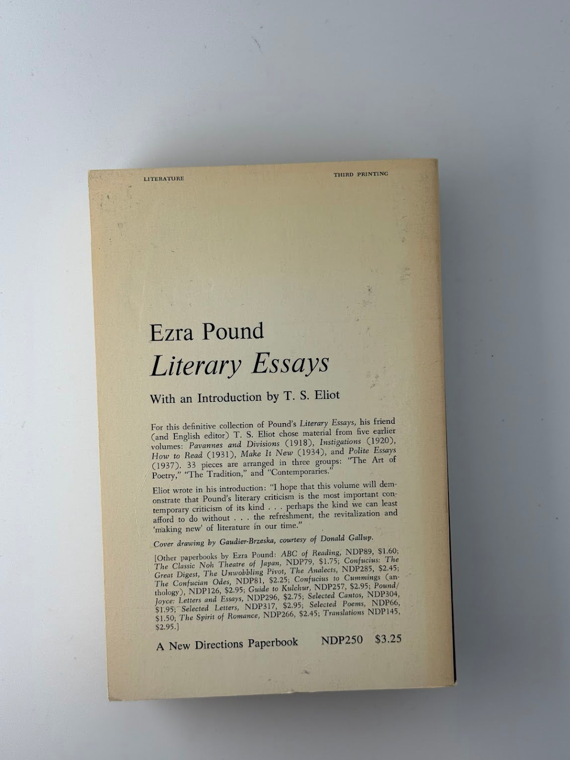 Literary Essays of Ezra Pound