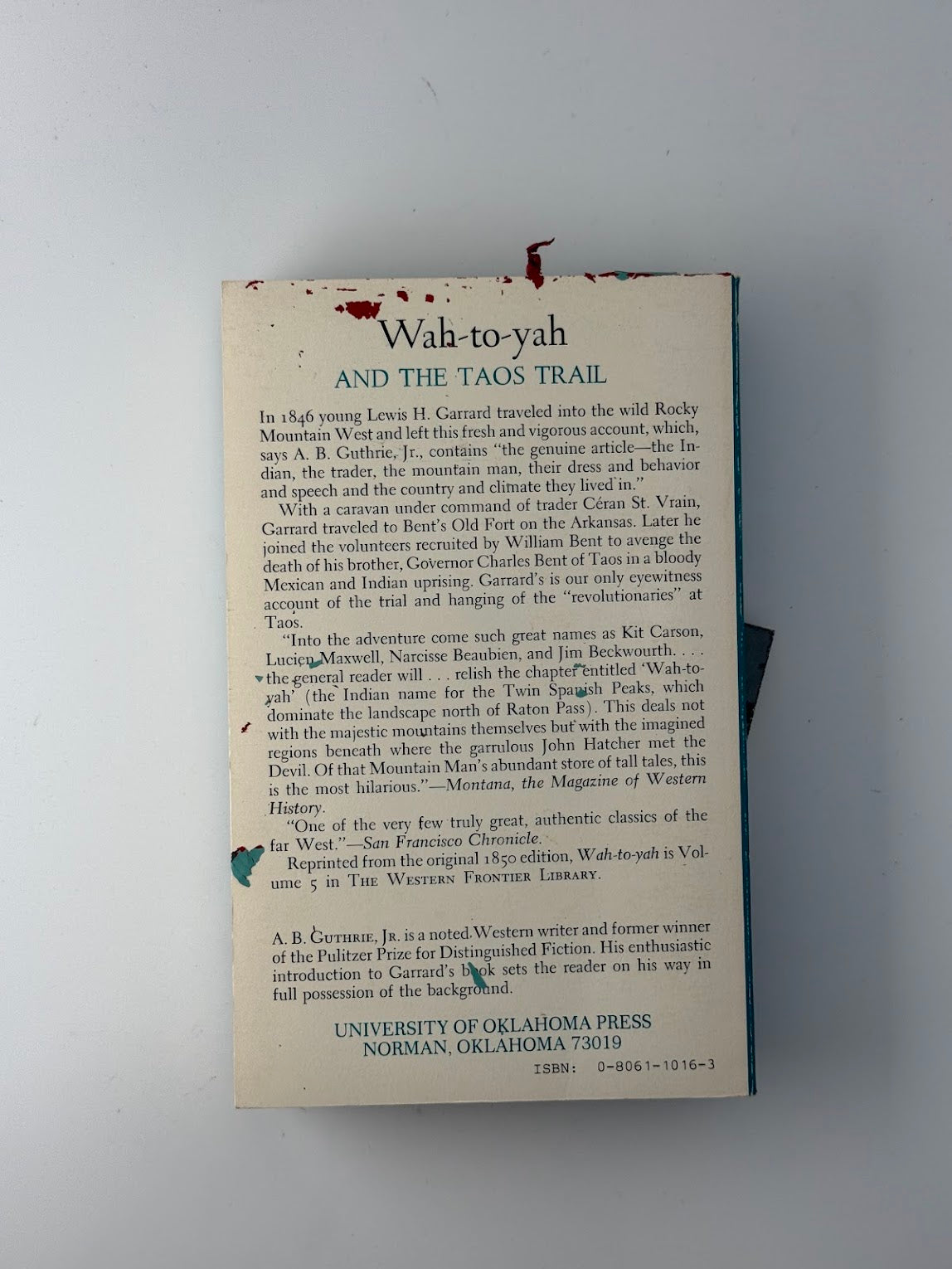 Wah-to-yah and The Taos Trail by Lewis H. Garrard