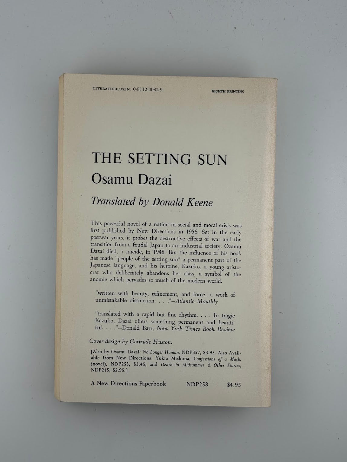 The Setting Sun by Osamu Dazai
