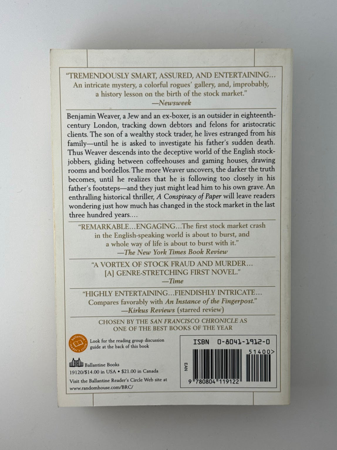 A Conspiracy of Paper by David Liss