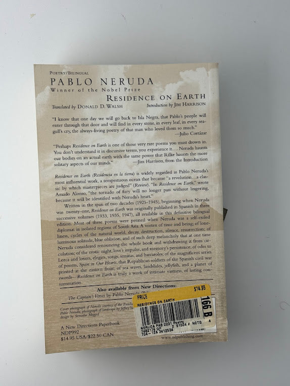 Residence on Earth by Pablo Neruda