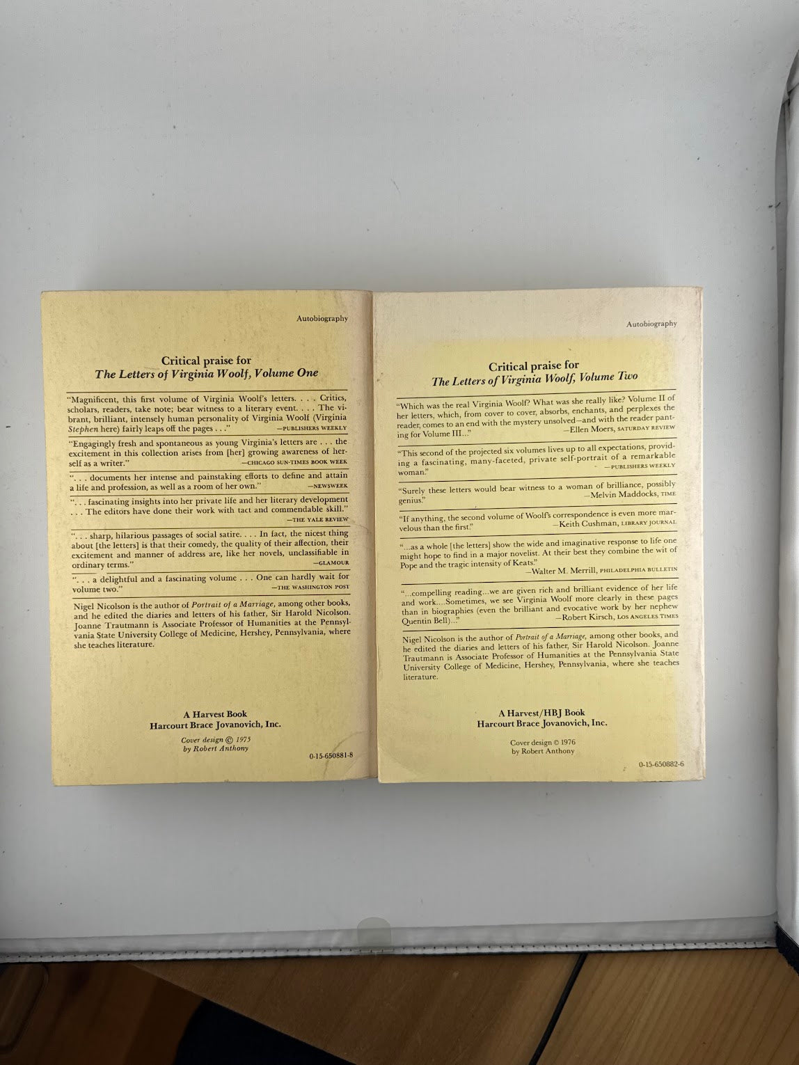 The Letters of Virginia Woolf Volume One and Two