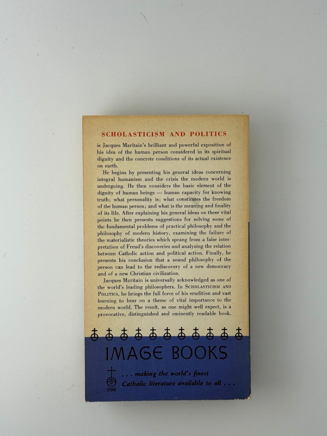 Scholasticism and Politics by Jacques Maritain