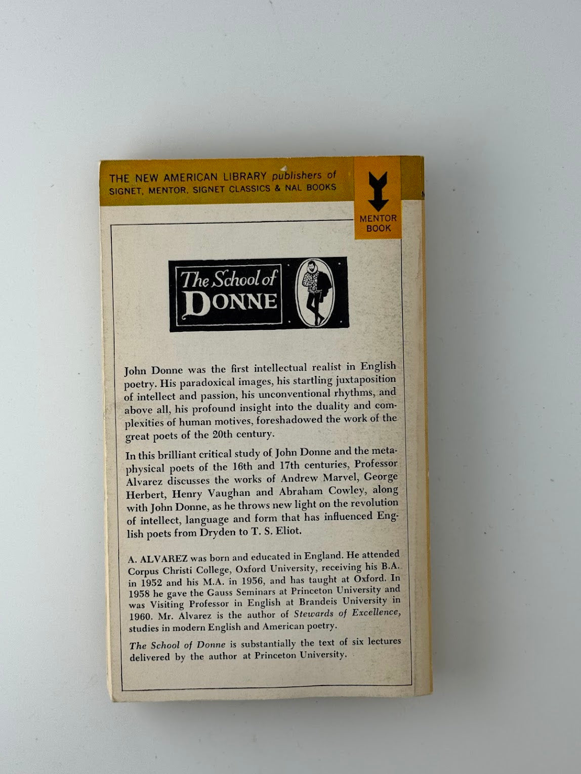 The School of Donne by A. Alvarez