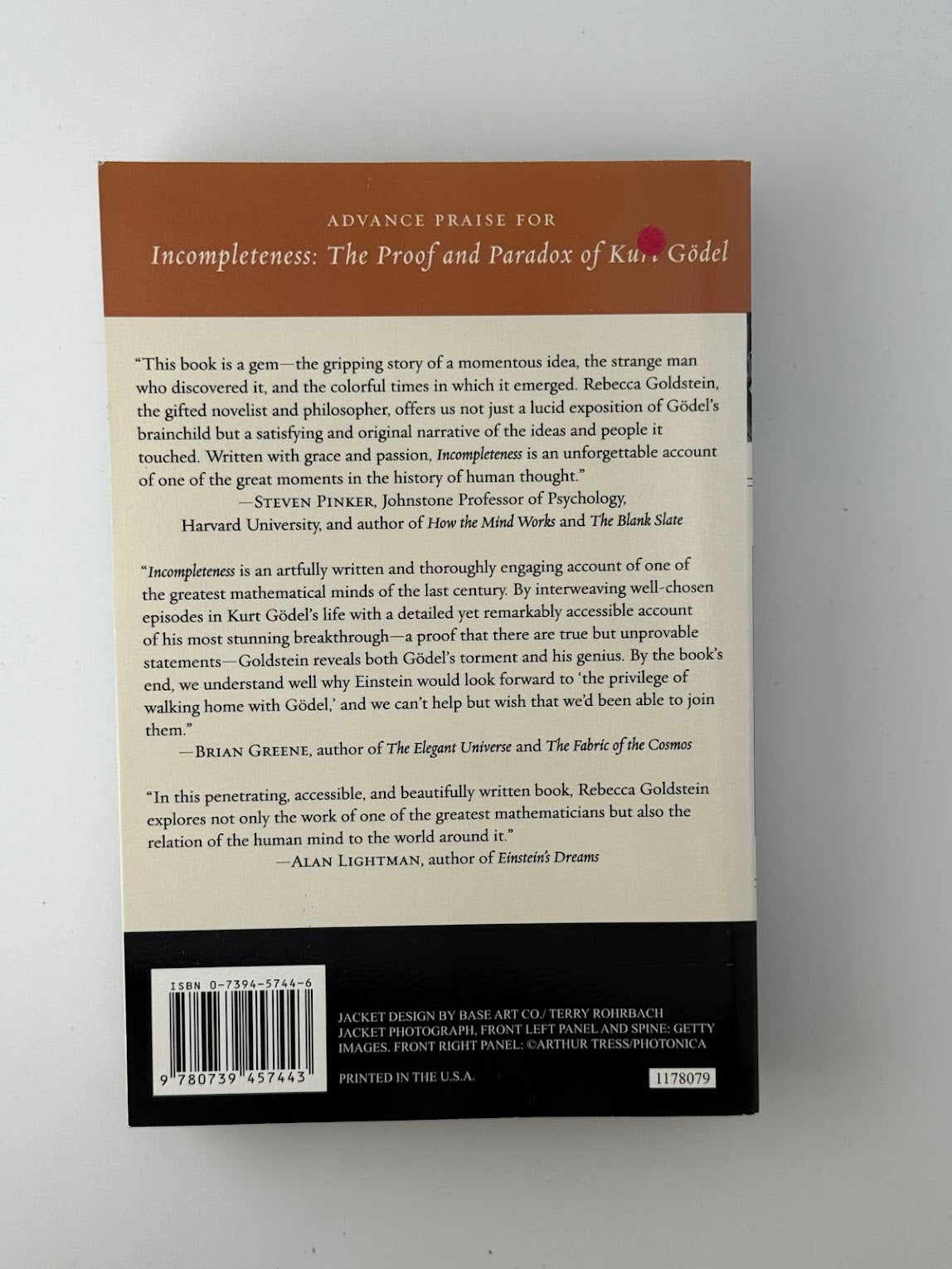 Incompleteness - The Proof and Paradox of Kurt Godel by Rebecca Goldstein