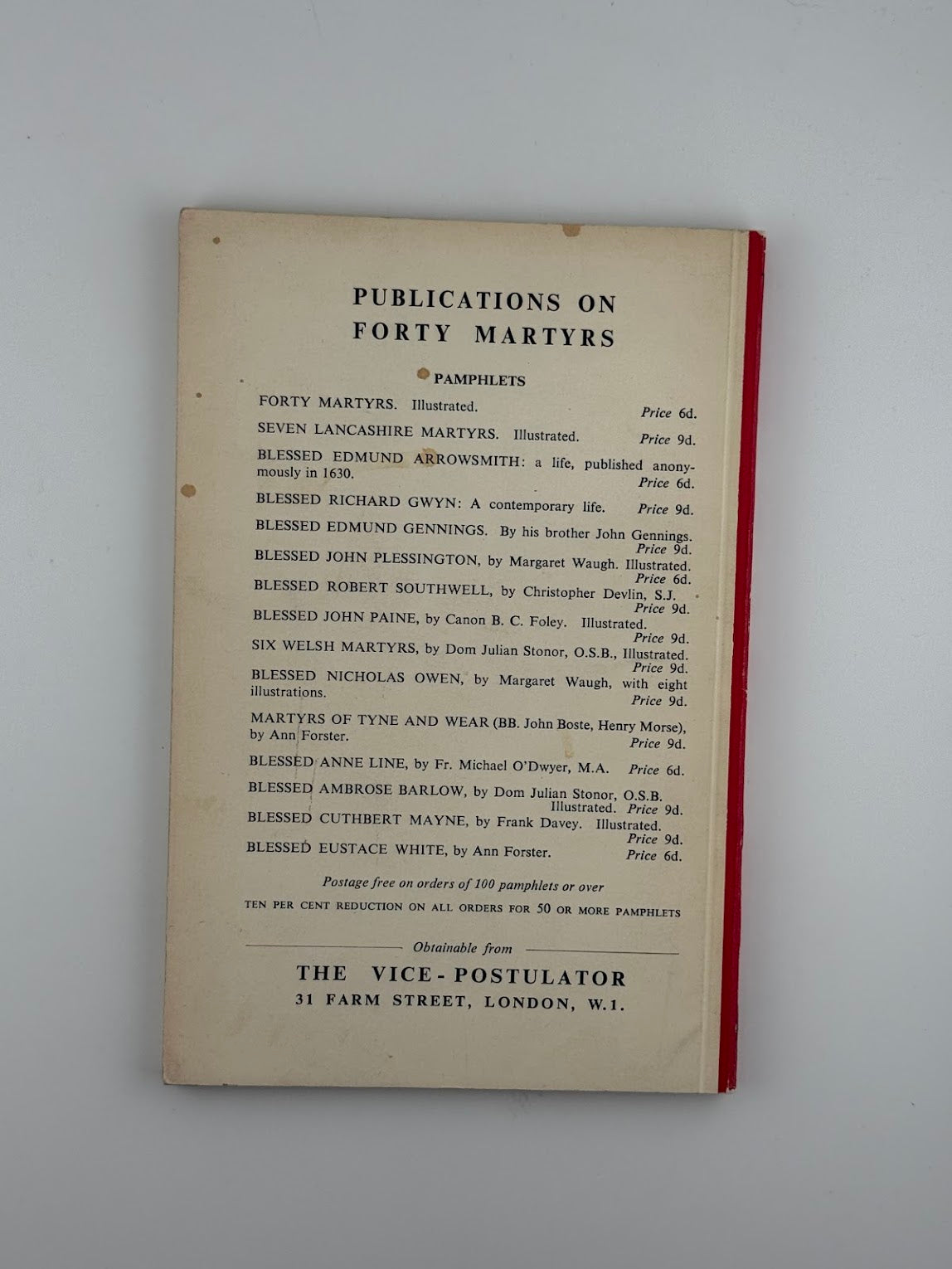 Forty Martyrs of England & Wales by Clement Tigar