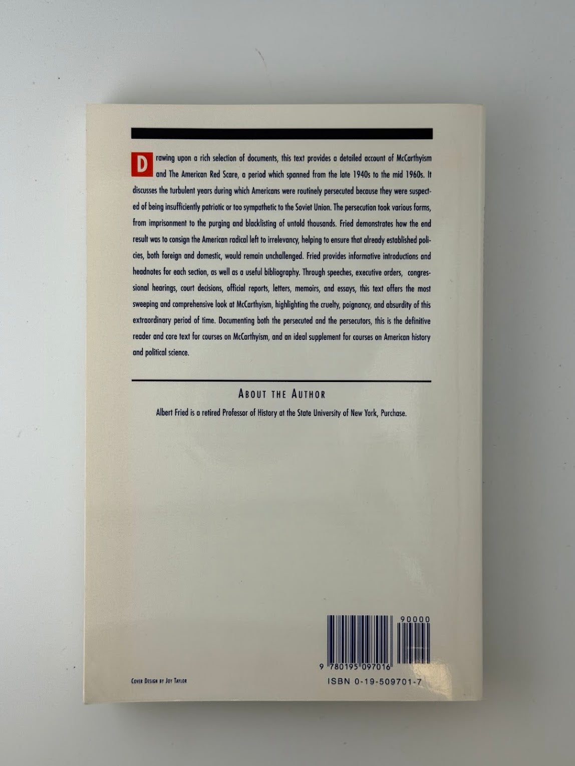 McCarthyism The Great American Red Scare by Albert Fried