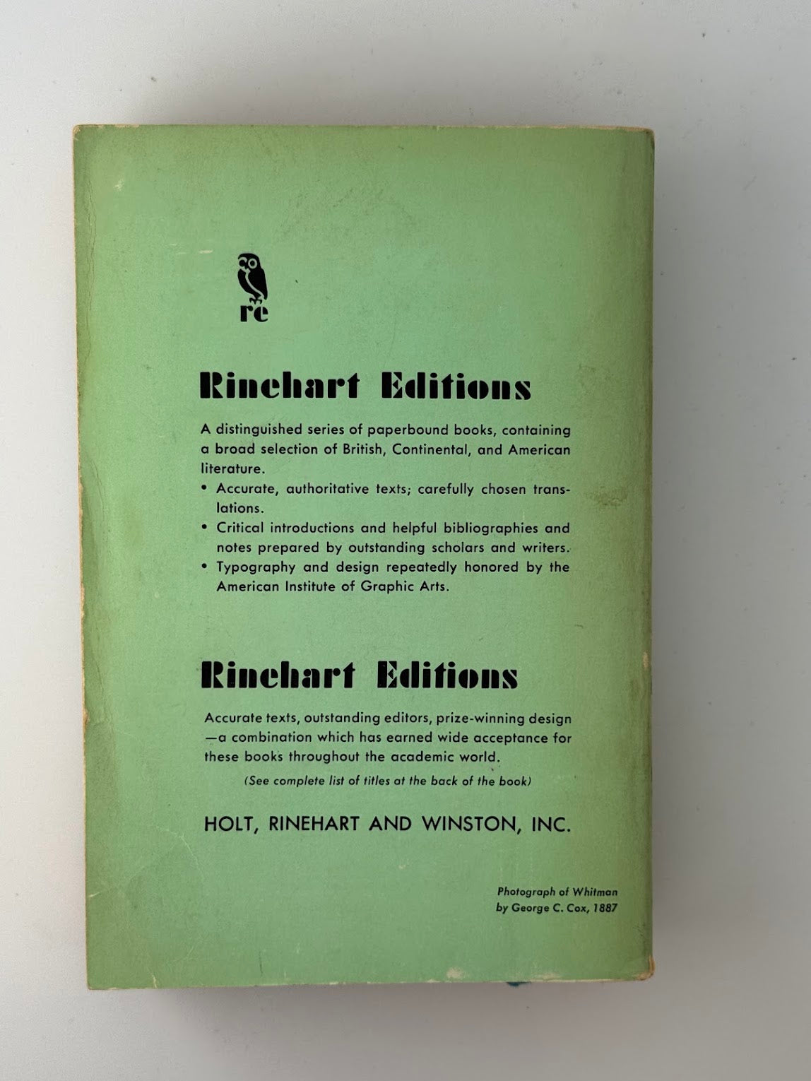 Leaves of Grass and Selected Prose by Walt Whitman