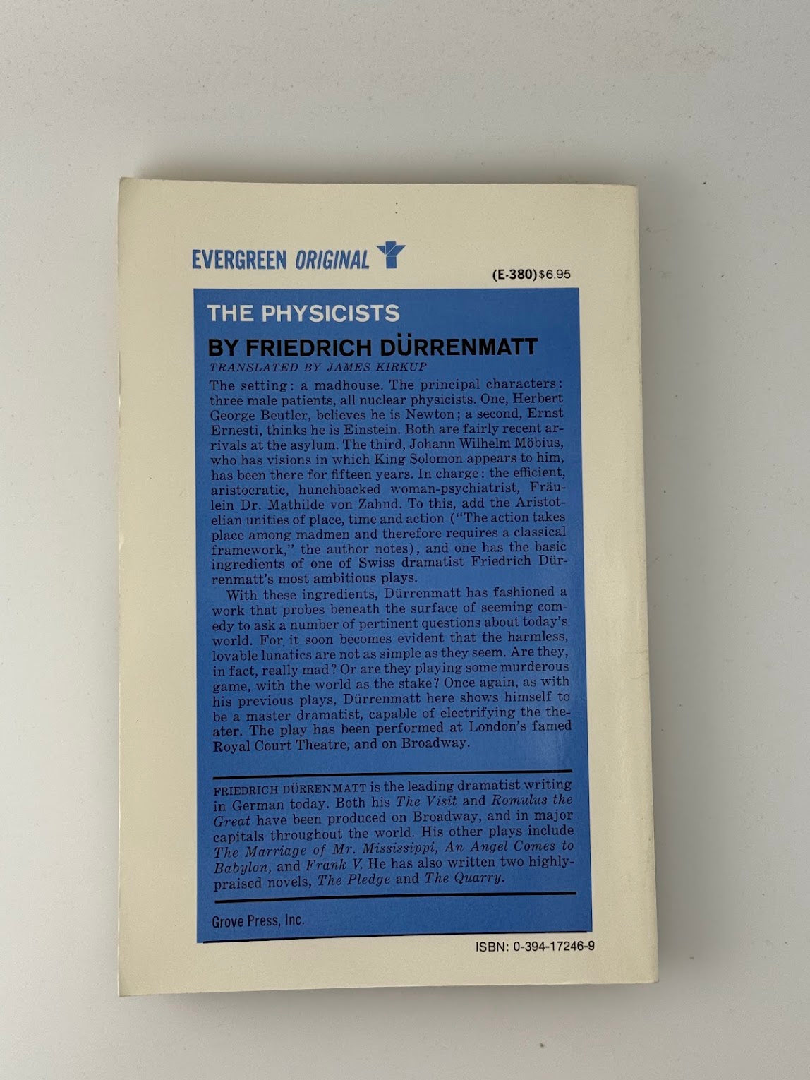 The Physicists by Friedrich Durrenmatt