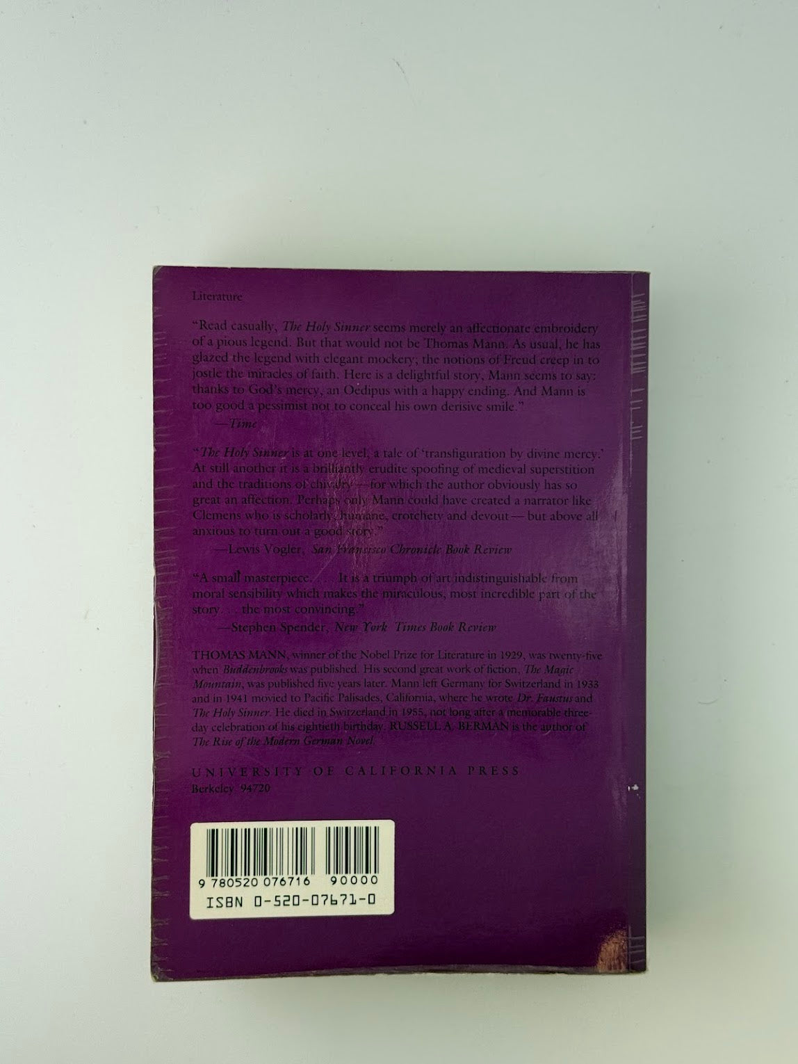 The Holy Sinner by Thomas Mann