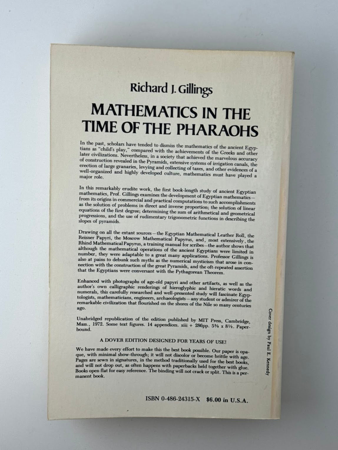 Mathematics in the Time of the Pharaohs by Richard J. Gillings