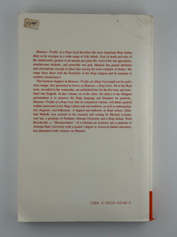 Maasaw: Profile of a Hopi God by Ekkehart Malotki