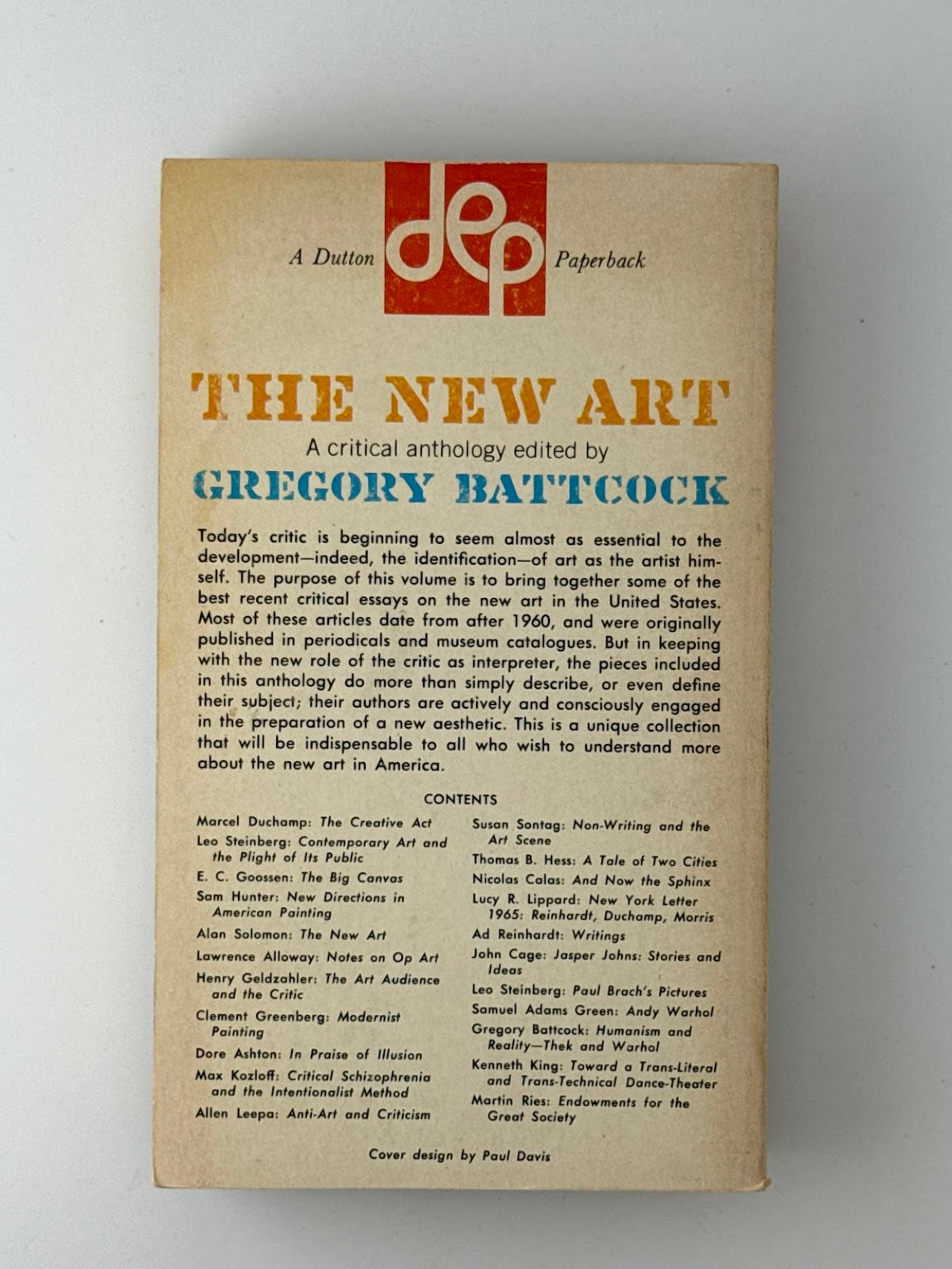The New Art edited by Gregory Battcock