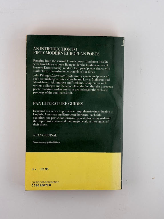 An Introduction to 50 Modern European Poets by John Pilling