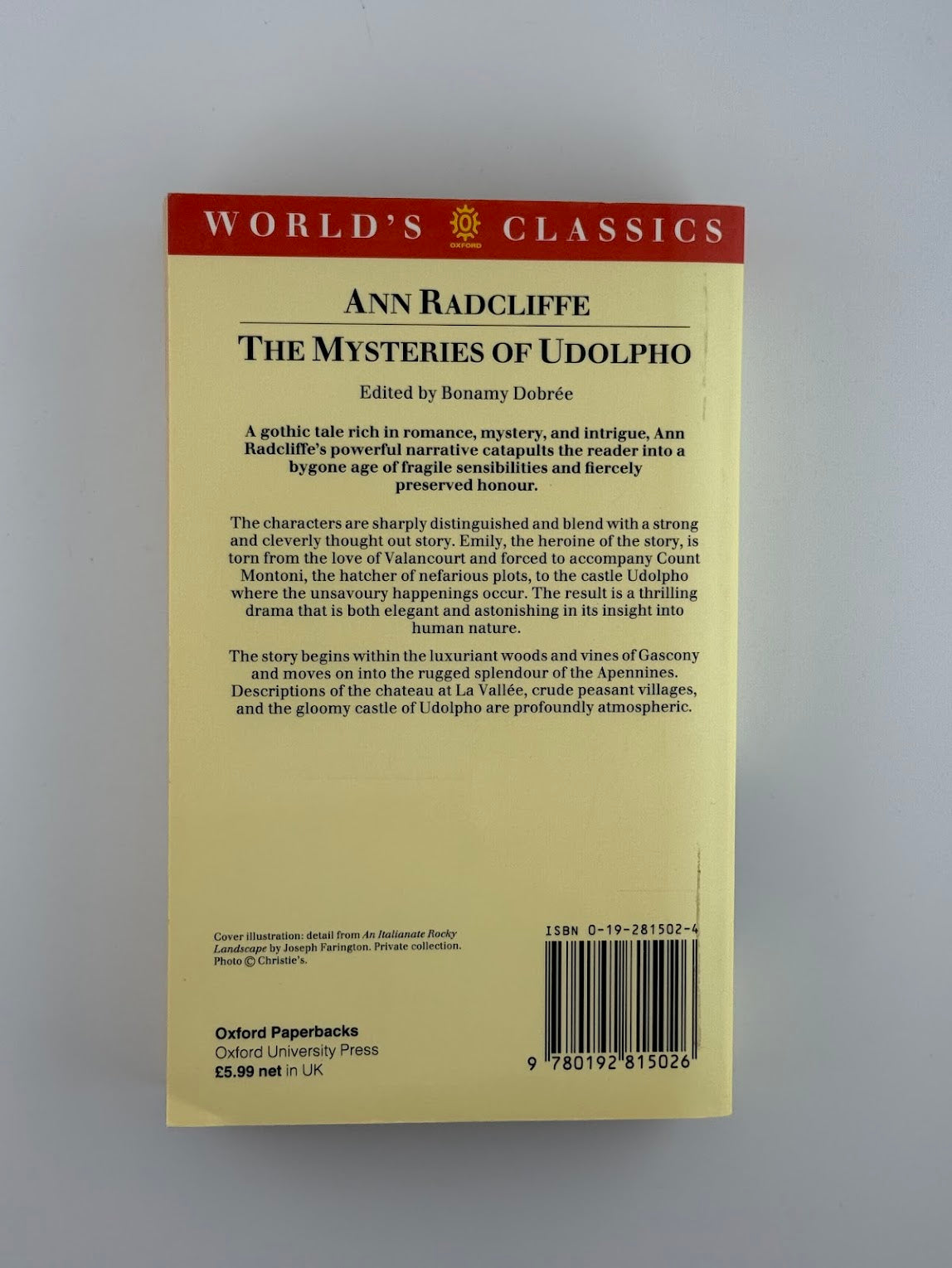 The Mysteries of Udolpho by Ann Radcliffe