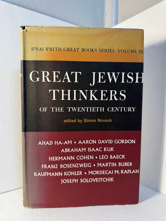 Great Jewish Thinkers of the Twentieth Century edited by Simon Noveck