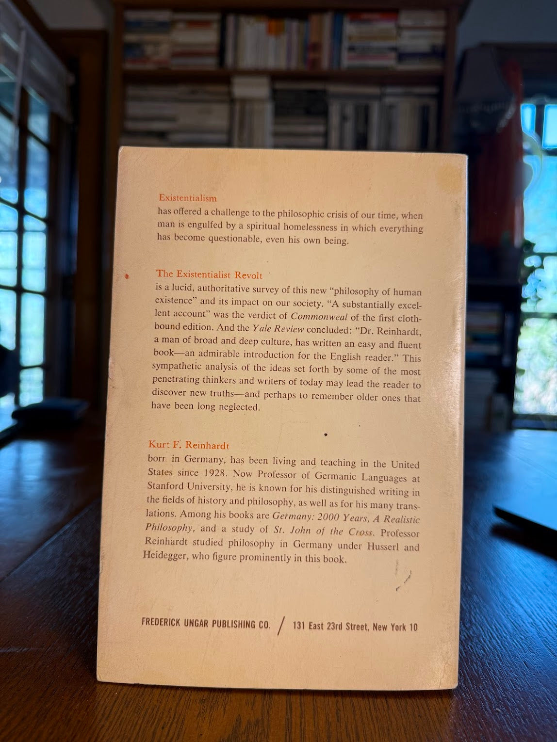 The Existentialist Revolt by Kurt Reinhardt