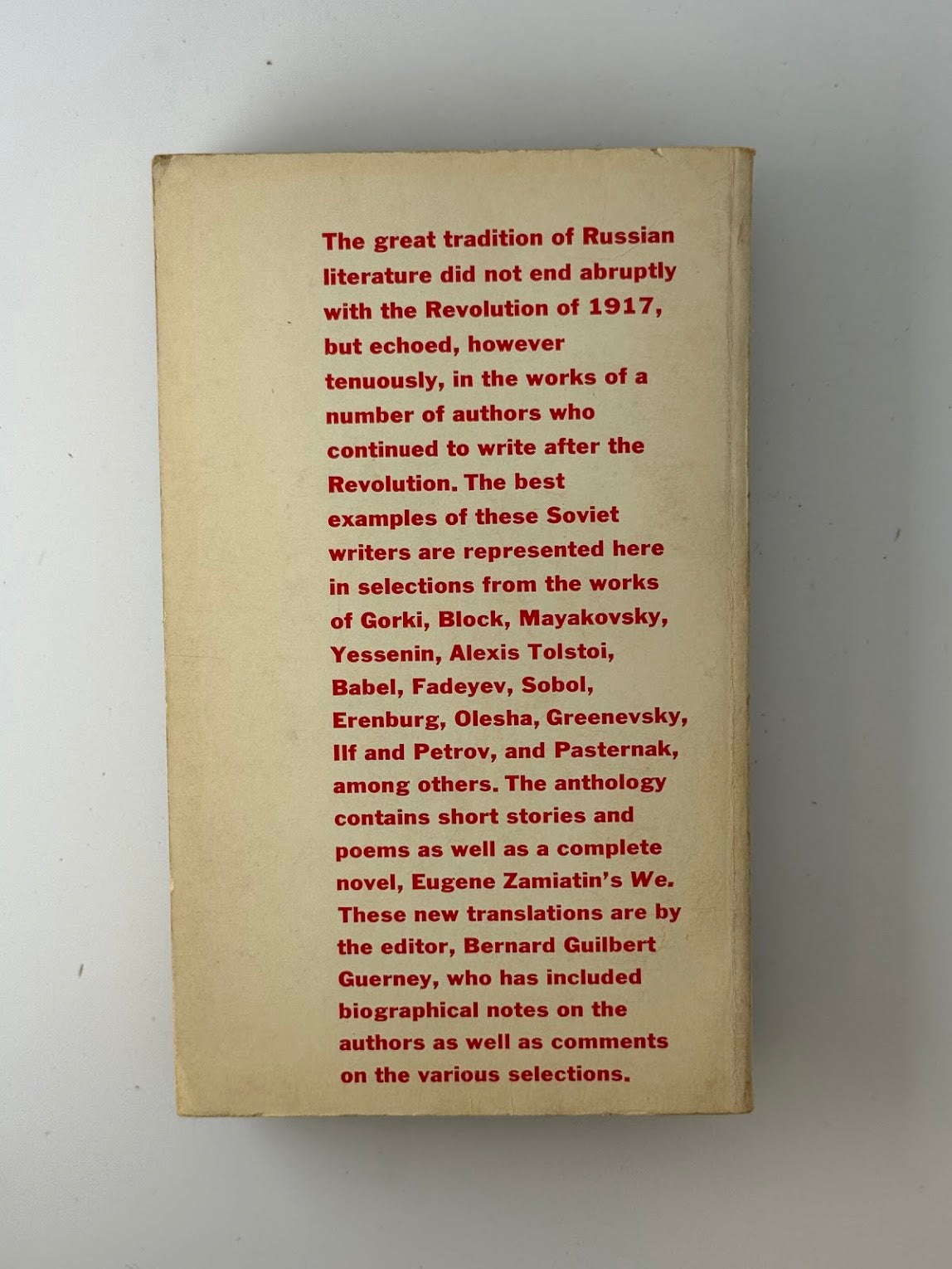 An Anthology of Russian Literature in the Soviet Period edited by Bernard Guilbert Guerney