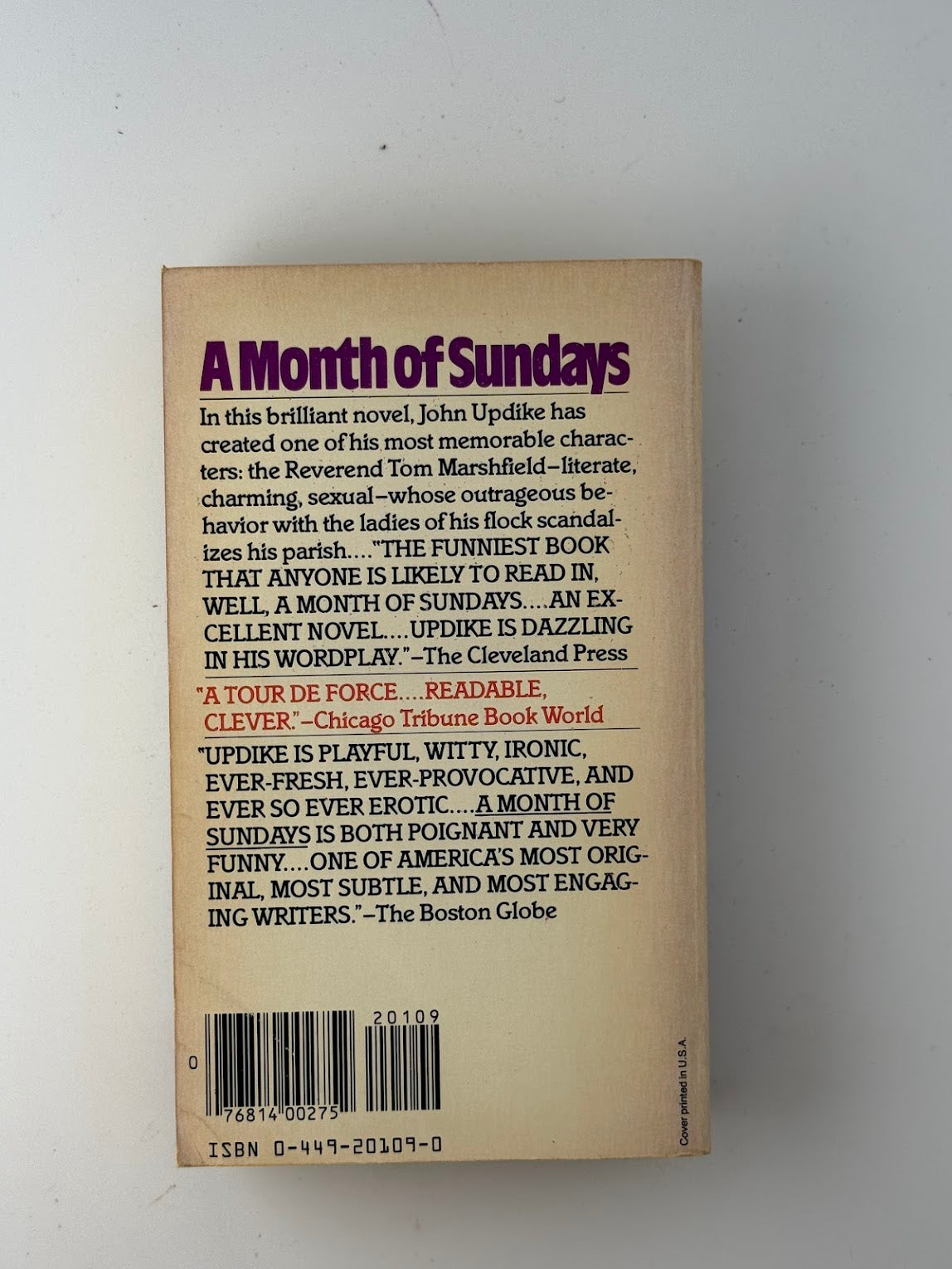 A Month of Sundays by John Updike