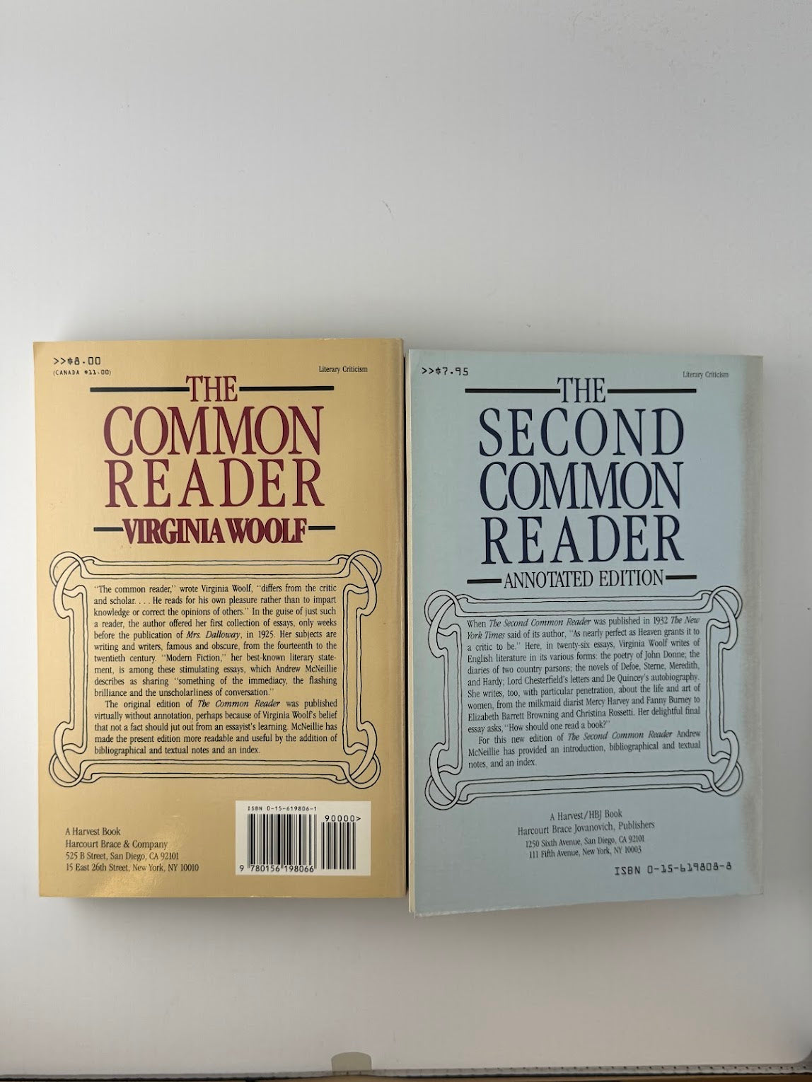 The Common Reader and The Second Common Reader by Virginia Woolf
