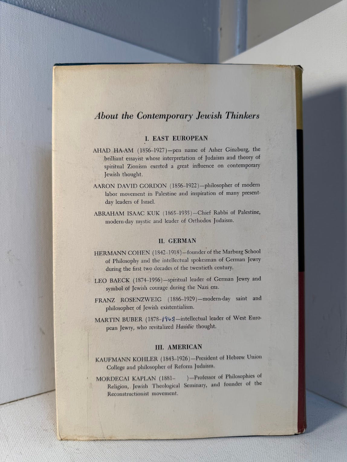 Great Jewish Thinkers of the Twentieth Century edited by Simon Noveck