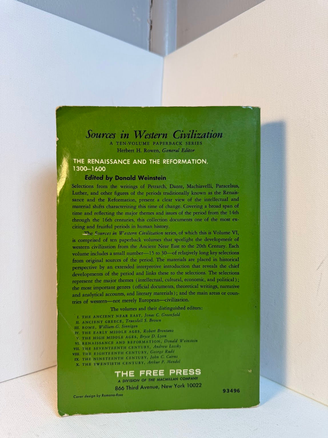 The Renaissance and the Reformation 1300-1600 edited by Donald Weinstein