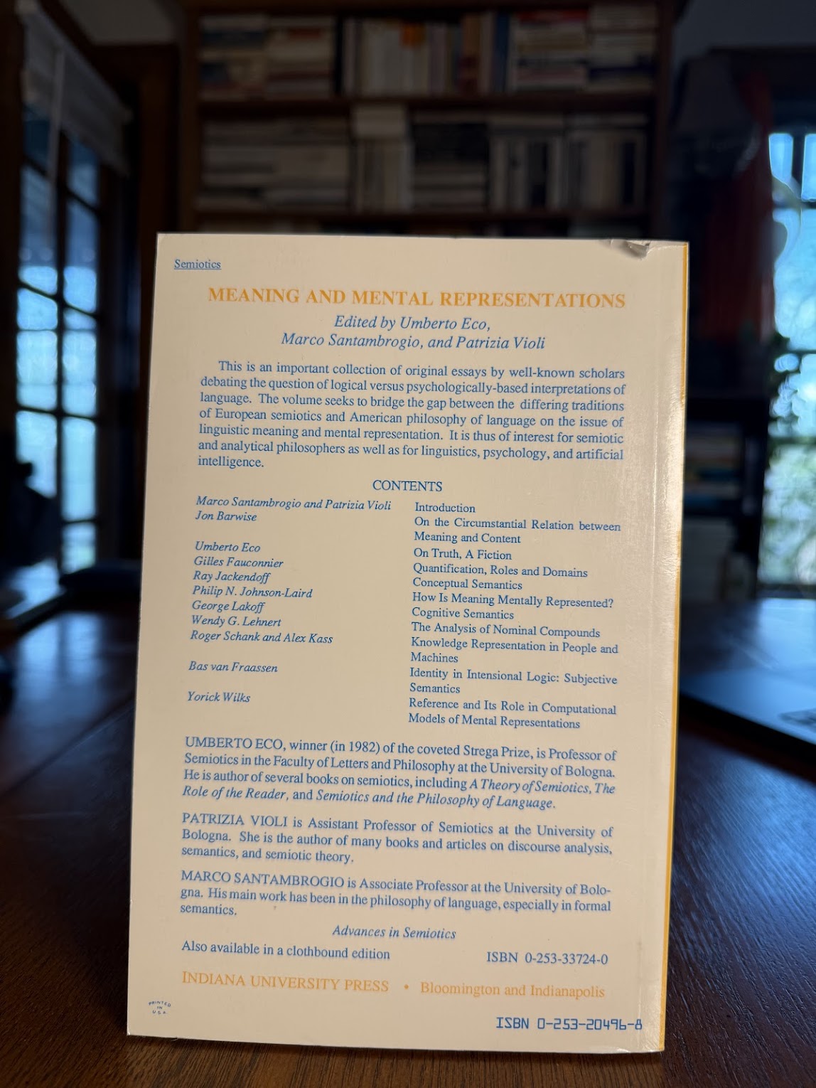 Meaning and Mental Representations edited by Umberto Eco