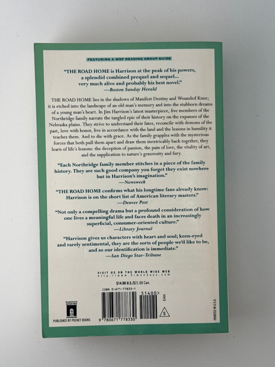 The Road Home by Jim Harrison