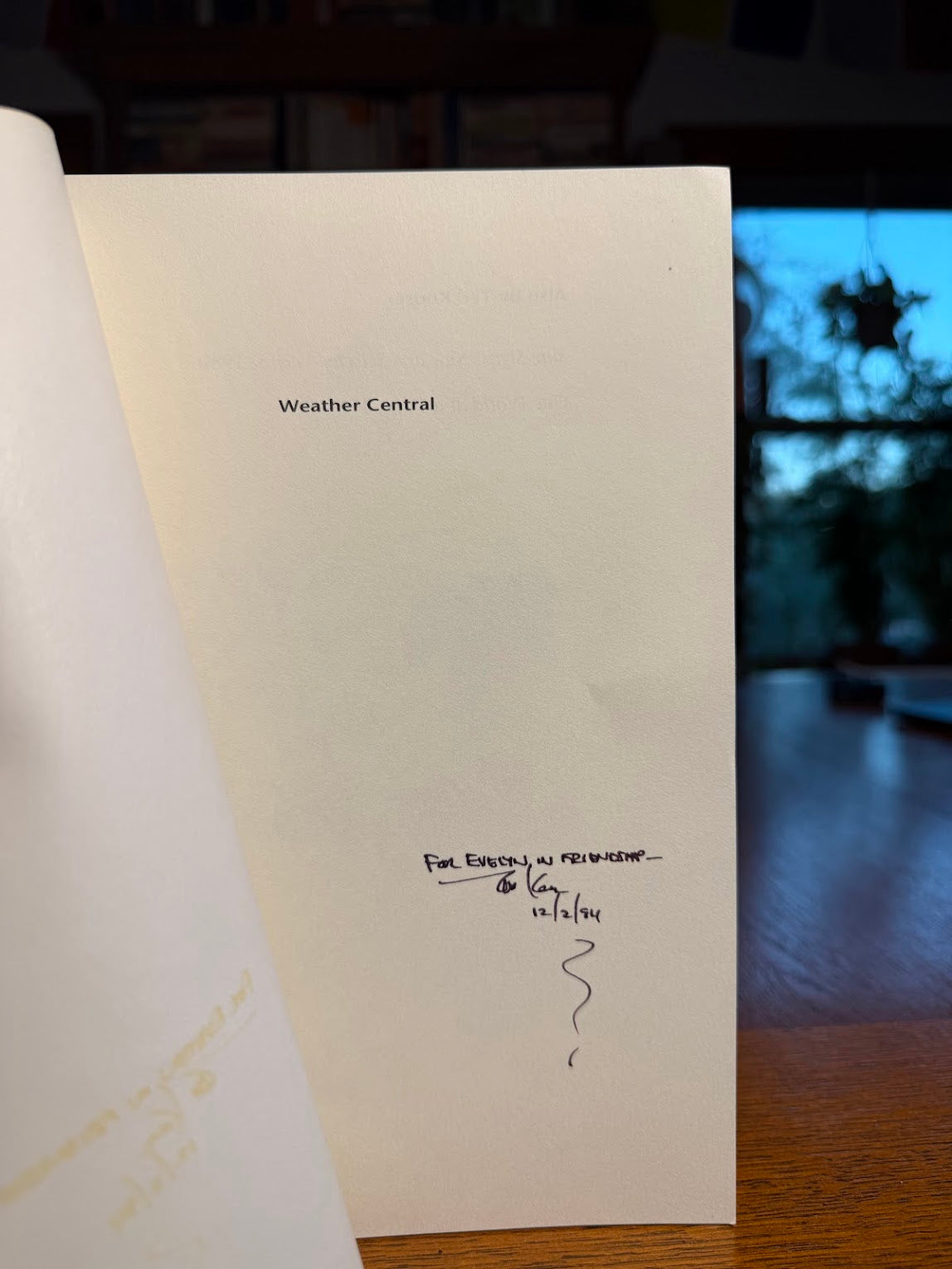 (Signed) Weather Central by Ted Kooser