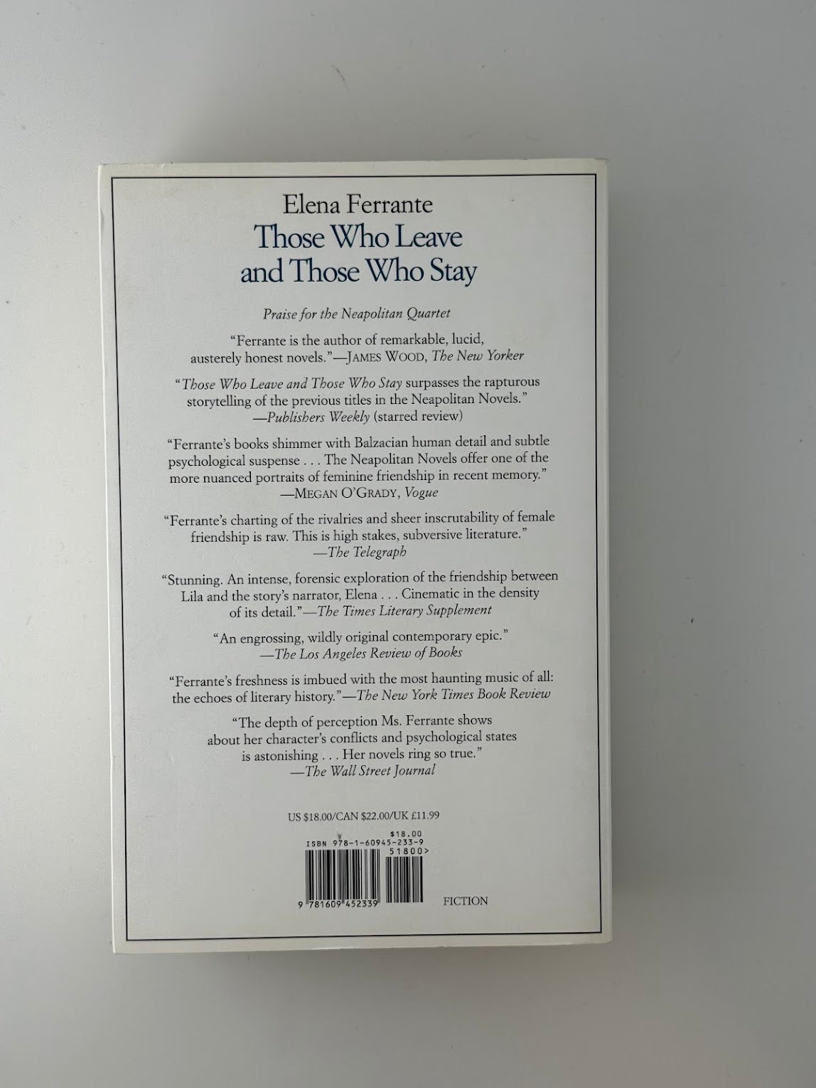 Those Who Leave and Those Who Stay by Elena Ferrante