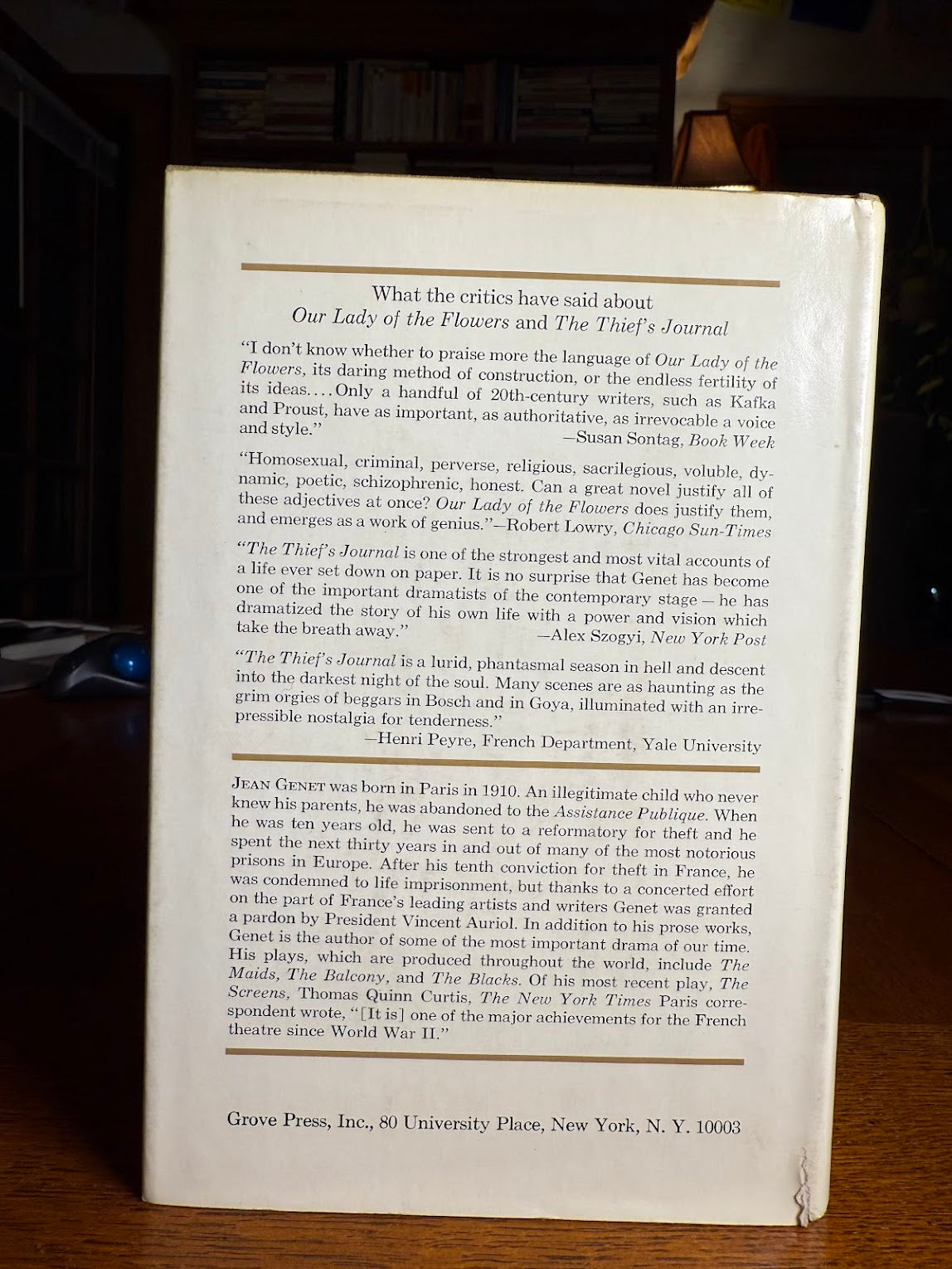 Miracle of the Rose by Jean Genet