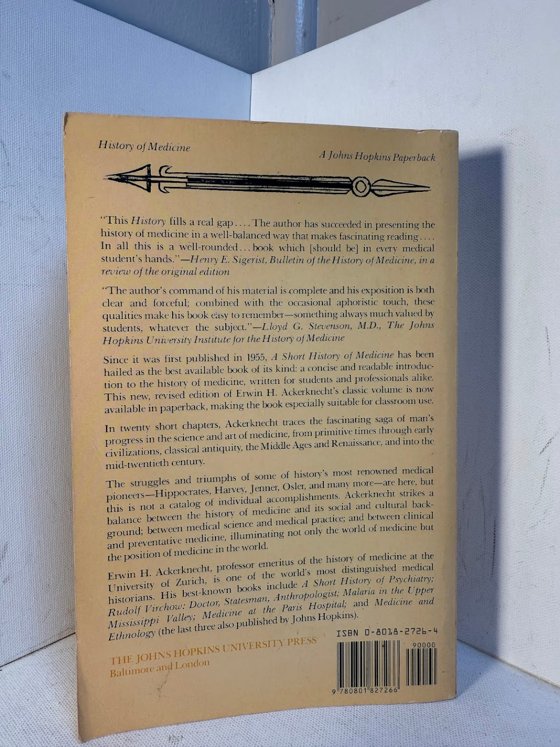 A Short History of Medicine by Erwin H. Ackerknecht