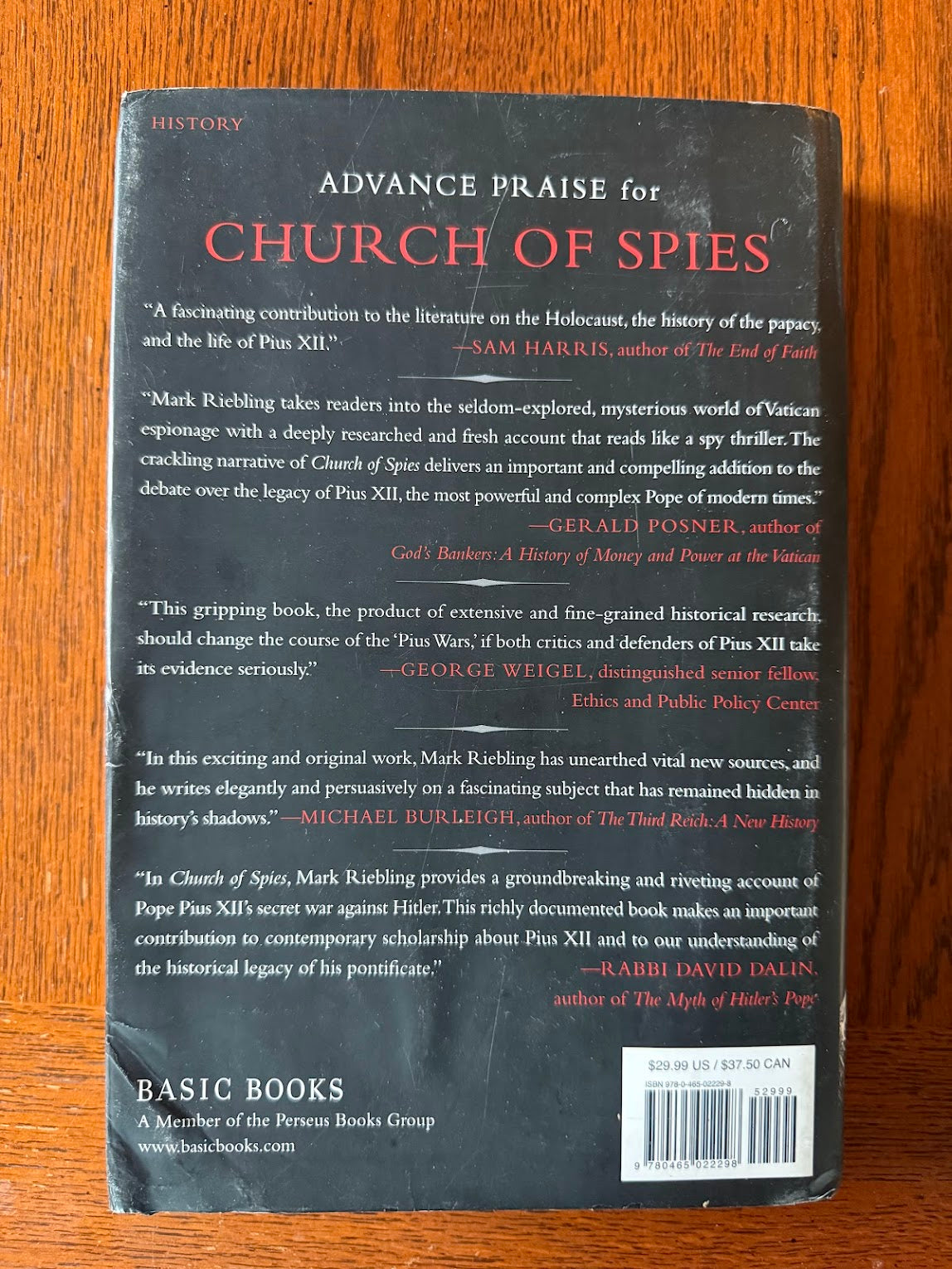 Church of Spies - The Pope's Secret War Against Hitler by Mark Riebling