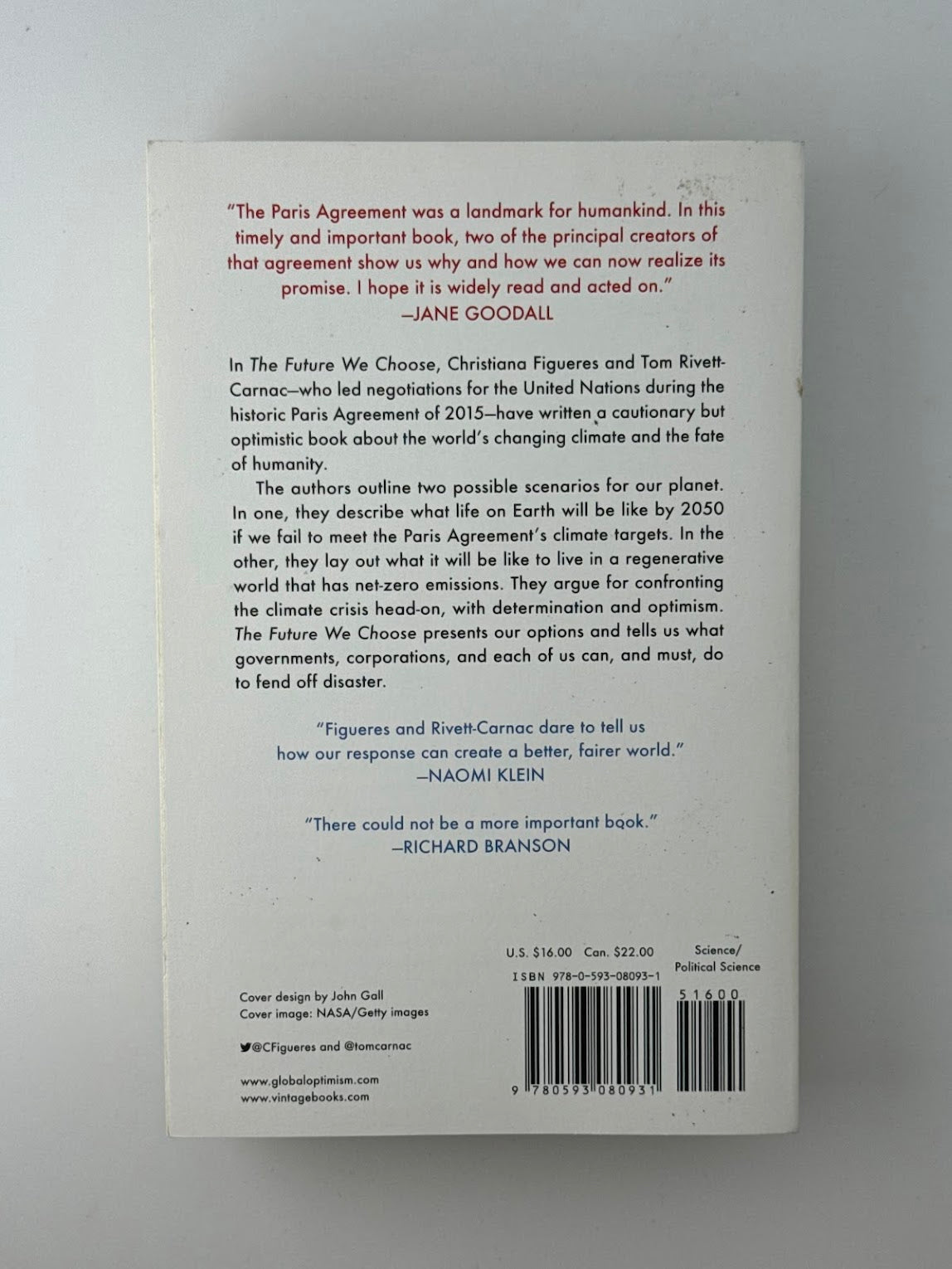 The Future We Choose by Christiana Figueres and Tom Rivett-Carnac