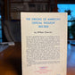 The Origins of American Critical Thought 1810-1835 by William Charvat